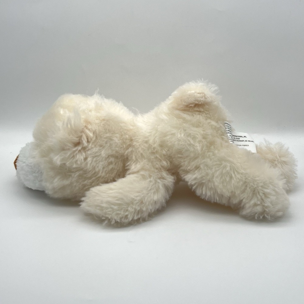 Plush Greenbrier Fuzzy Friend White Bear 12" Brown Nose Sewn Eyes Stuffed Animal - Picture 5 of 9